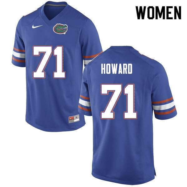 NCAA Florida Gators Chris Howard Women's #71 Nike Blue Stitched Authentic College Football Jersey NNS6564WL